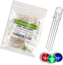 100 5mm RGB Three Color Red Green Blue LED Diodes Common Anode Transparent