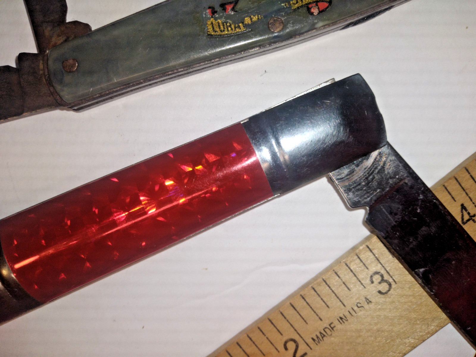 3pc Vint. Pocket Knife Lot Indian Luray Caverns Va. USA + Red China+ Elk Ridge