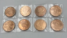 Zombucks Currency Of The Apocalypse Set Of 8 - 1 Oz Copper Coins