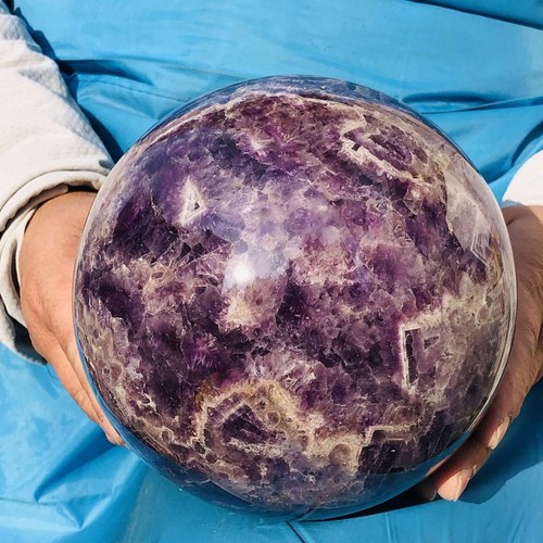 10.67LB Natural Dreamy Amethyst ball Quartz crystal Sphere Crystal Reiki Healing - Picture 8 of 15