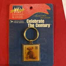 Vintage 1998 Collectible Keychain "Teddy Bear Created" Celebrate The Century