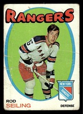 1971-72 Topps Rod Seiling #53 - New York Rangers - (Low Grade)