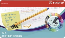 Fineliner Point 88 - Tin of 50 - Assorted Colors