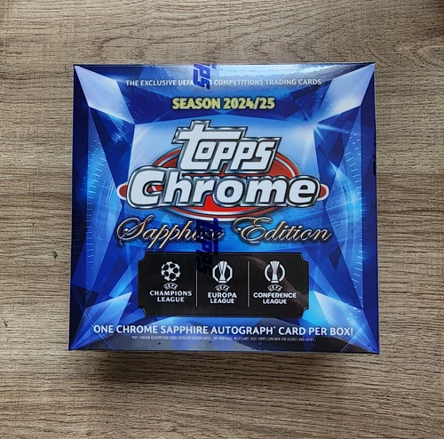 2024-25 Topps Chrome Sapphire UEFA Club Competitions UCC NEW Sealed Hobby Box