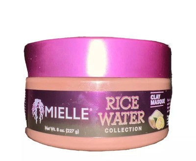 Mielle Rice Water Clay Masque for hair and body 8 oz.