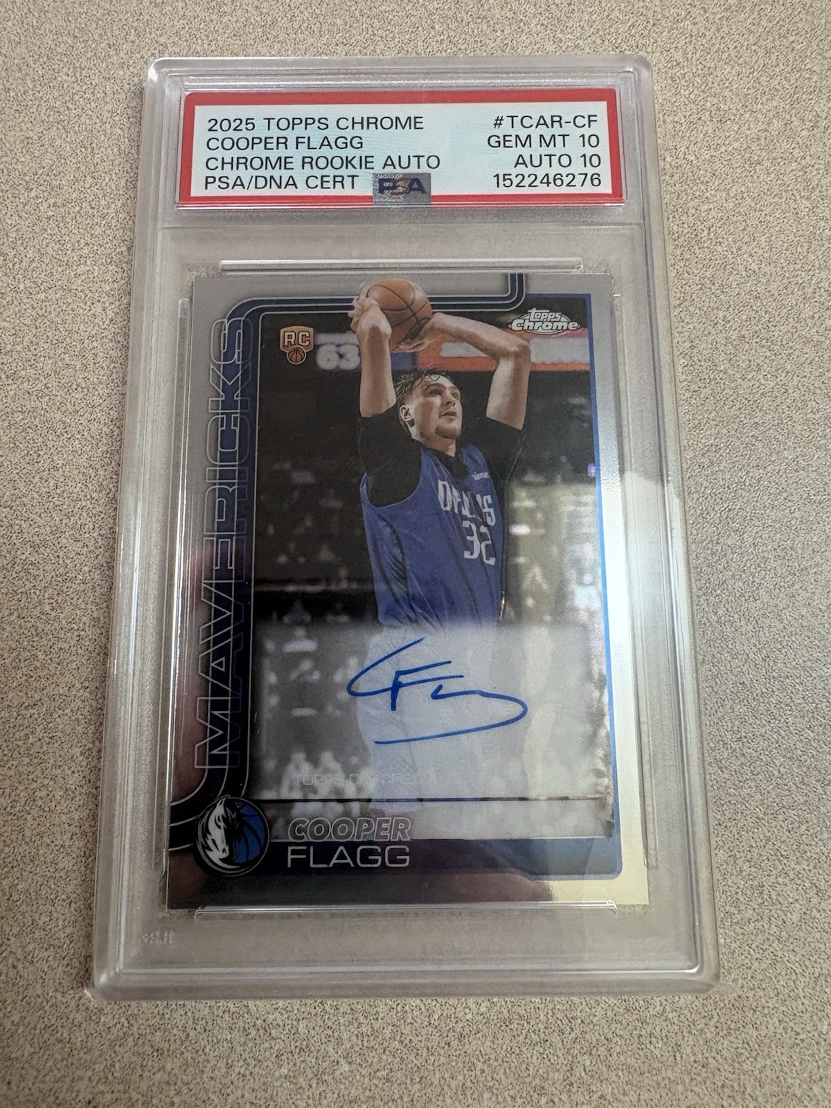 2025-26 Topps Chrome COOPER FLAGG Auto Rookie PSA 10 Auto 10 ~ Low Gem Rate!!!