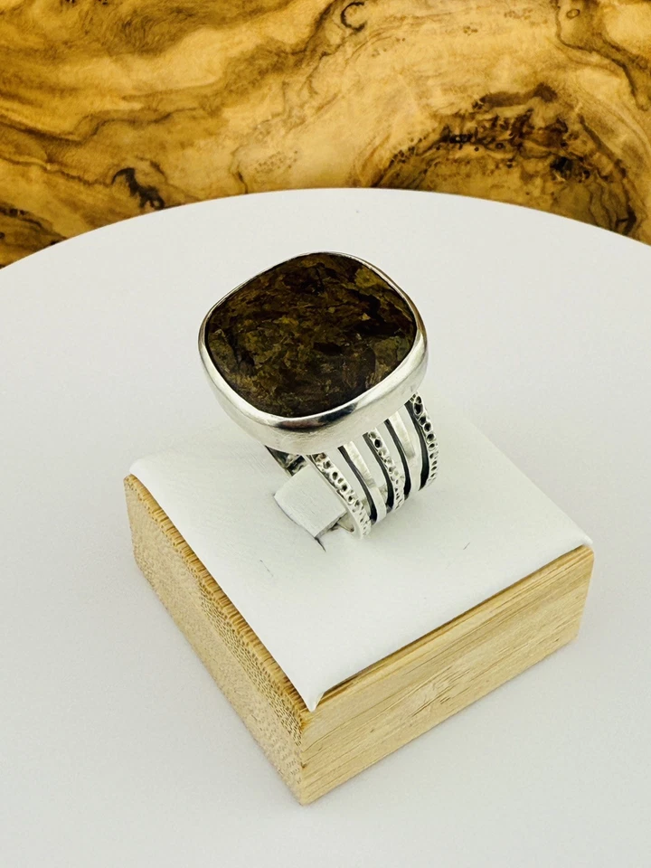 Anillo llamativo moderno vintage retirado SILPADA 925 de ley y bronceita talla 8,25 Foto 4 de 4