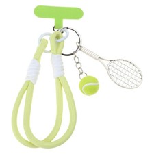 Stylish Green Tennis Racquet Keychain Accessory Bag Hangings For Everyday Wear