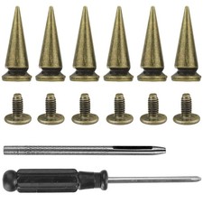 YORANYO 20 Sets 25MM Bronze Color Metallic Spikes and Studs 1" Metal Bullet C...