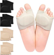 4 Pairs of Metatarsal Pads with Gel Pads for Women and Men, Ball of Foot Cush...