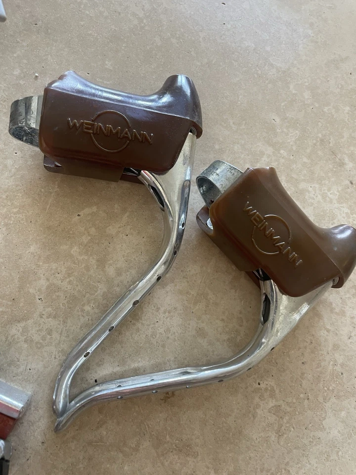Conjunto de alavancas e pinças de freio Weinmamm capuzes de bicicleta vintage campagnolo  - Imagem 4 de 4