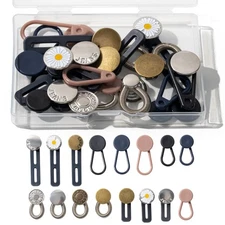 Secmity 16 Pcs Button Extenders for Jeans, Pants Extender Button for Women Me...