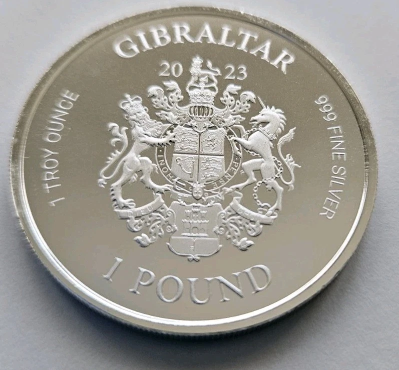 Moneda De Plata Pura 999, Lady Justice 2023 Gibraltar, 1 Oz, SC - Imagen 2 de 4