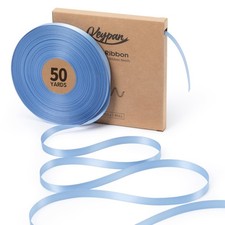 Double Face Satin Ribbon 3/8 Inch x 50 Yards Blue Gift Wrapping Flower Bow