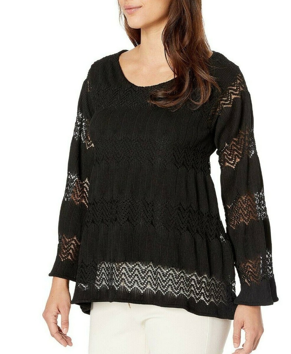 Milly crochet knit tops black 【公式通販】