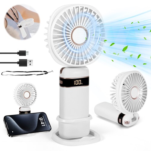 USB Ventilator Leise Mini Handventilator Tragbarer Fan Lüfter mit 1200Mah Akku - Bild 9 von 10