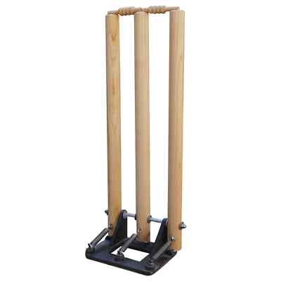 Cricket Stümpfe Holz Feder Return & Bügel natürliche Metallbasis volle Größe Wicket