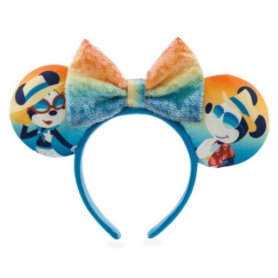 Brandneu mit Etikett Disney Parks Stirnband DCL 2022 Mickey Minnie Mouse Ohren Cruise Line Pailletten