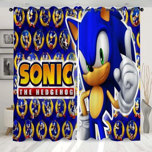 Kinder Sonic The Hedgehog 3D Dicke Verdunkelungsvorhänge Thermo Ring Top Ösen Geschenk - Bild 20 von 30