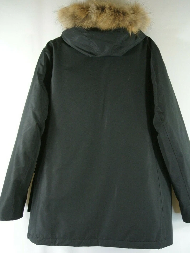 NUEVO Anorak con capucha de piel real Roberto Cavalli para hombre en negro talla XL #C1653 Foto 4 de 4