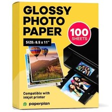 Glossy Photo Paper For Printer 8.5 x 11 x 100 Sheets - Picture Paper for Pri...