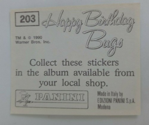 1990 Panini Happy Birthday Bugs (Pick Your Sticker) - Picture 289 of 343