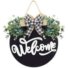 Welcome Sign for Front Door Front Door Decor for Farmhouse Porch Rustic Welco...