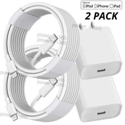 20W USB-C Fast Charger Power Adapter Block PD Cable For iPhone 13 12 11 XR 8 XS