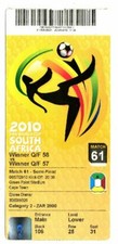 Ticket WC 2010 #61 Netherlands - Uruguay