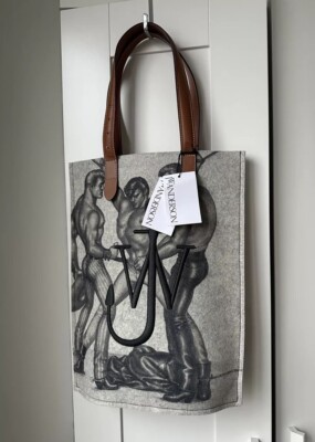 J.W. Anderson X Tom Of Finland Flannel Printed Logo Tote Bag | eBay UK