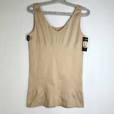 Jockey Life Midriff Slimmer Tank Top XL Nude Microfiber Stretch Shapewear New