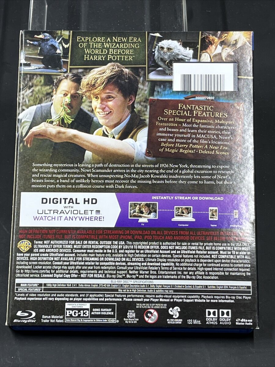 Fantastic Beasts and Where to Find Them (Blu-ray, 2016) W/ Slipcover Fantastic Beasts and Where to Find Them (Blu-ray, 2016) W/ Slipcover