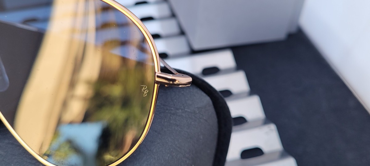New Ray Ban RBR0101S Aviator Reverse Sunglasses Rose Gold w New Ray Ban RBR0101S Aviator Reverse Sunglasses Rose Gold w