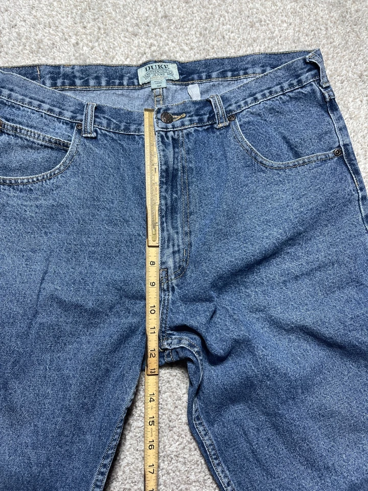 Dukes Mens Jeans 36x29 Straight Mid Wash Basic Plain Regular Work Pants - Image 4 of 4