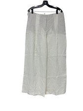 Zara Womens Dress Pants XL White Linen Blend Wide Leg Trousers 2927/586 NWT