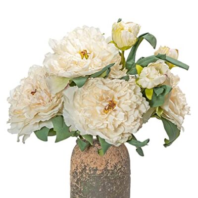 NatureMan 5 fiori artificiali Delphinium Ajacis, 86 cm di lunghezza, stelo finto di larkspur in seta, fiore per tavolo, cucina, casa, giardino, festa, matrimonio, decorazione (bianco