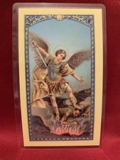 Bonella Holy Card by W. J. Hirten Co. Police Officer's Prayer to St Michael