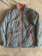 LL Bean Reversible Jacket Youth L 14/16 Grey/Coral