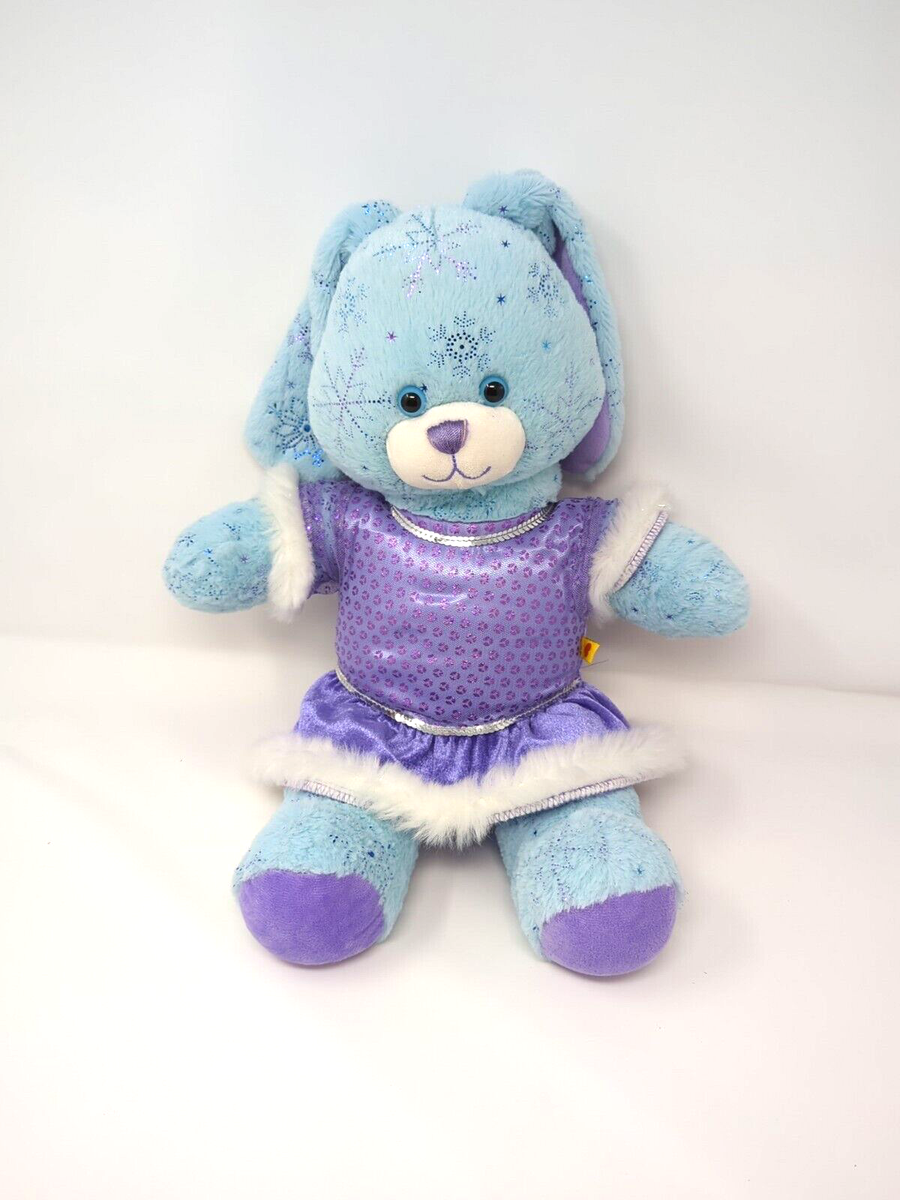 Build A Bear Snowy Sparkles Bunny Rabbit Snowflake Blue Plush purple dress  BAB | eBay