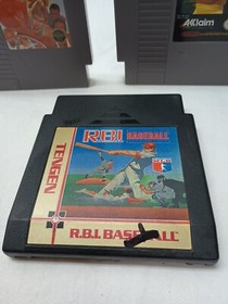 NES Nintendo Games Lot of 3 - R.B.I Baseball, WrestleMania, Double Dribble