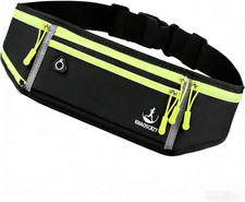 Running Belt for Men and Women, 4-Pocket Waist Pack Fits Large Phones, Lightweig