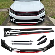 For Volkswagen Jetta Front Bumper Lip Spoiler Splitter Glossy Black Red Body Kit