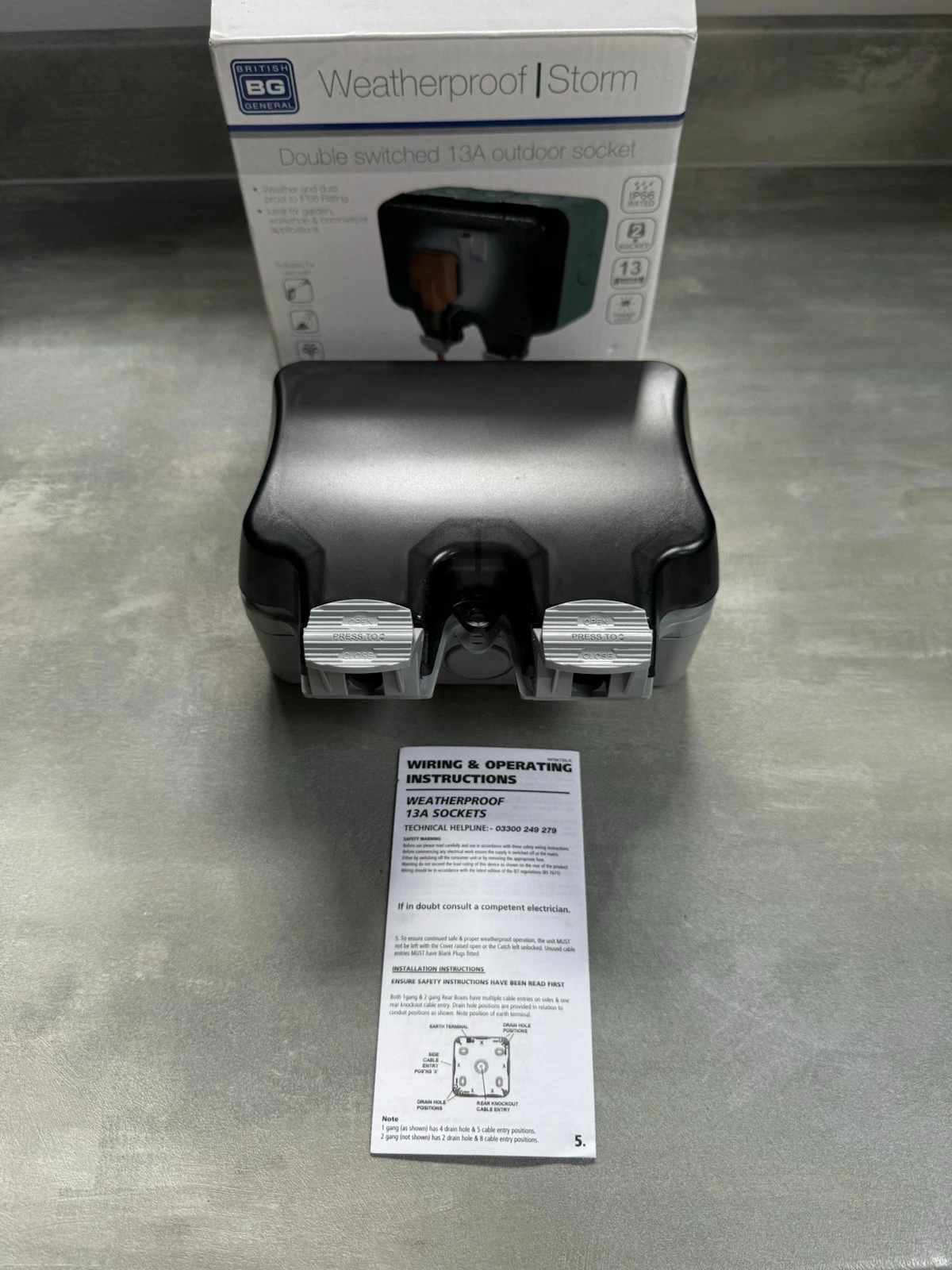 BG Weatherproof Storm Double Switched 13A Outdoor Socket IP66 WP22-XD Brand New 8
