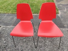 2x IKEA Red Vilmar Classic Scandinavian Chairs. Good Condition.