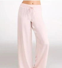 PJ Harlow Size Large Jolie Satin Lounge Drawstring Waist Pants Blush Pink