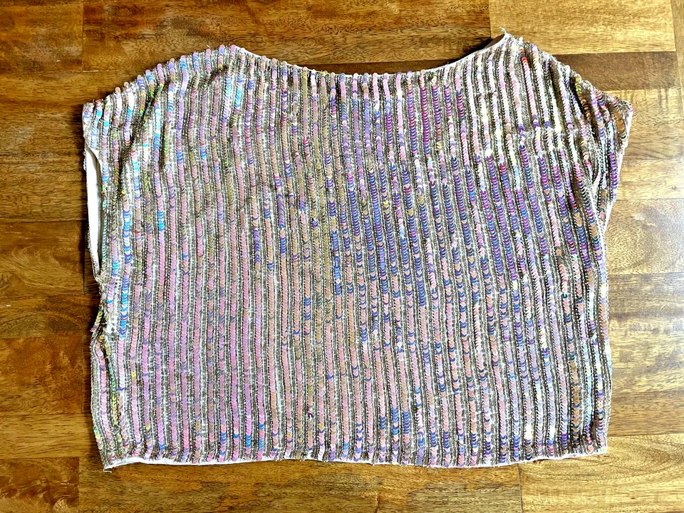 Coast Gold Sequin Top Cap Sleeve Top UK 12 – Cropped Partywear - Image 3 of 4