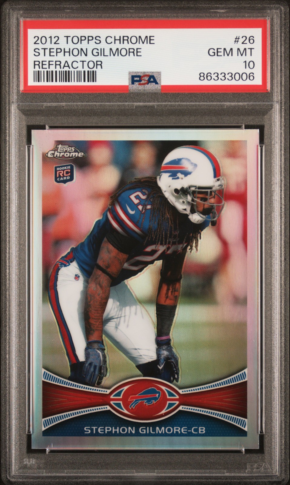 Stephon Gilmore 2012 Topps Chrome Refractor #26 RC PSA 10