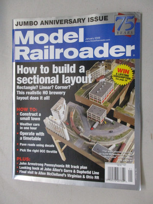 MODEL RAILROADER MAGAZINE JAN 2009 HOW TO BUILD A SECTIONAL LAYOUT + SMALL TOWNS