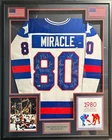 1980 USA Olympic Hockey Team Signed Miracle on Ice Jersey Framed 19 AUTOS BAS