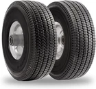 4.10/3.50-4 Polyurethane Solid Wheel Non-Rubber Tires for Garden Wagon Cart 2pcs